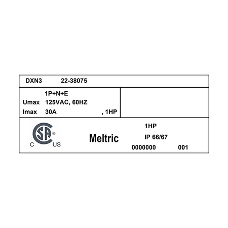 Meltric 22-38075 INLET 22-38075